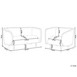 Beliani Zitgroep LOEN - Beige Polyester -Bankstoel Winkel 48ef49dbee5c435aaa0969a9e1c4e151