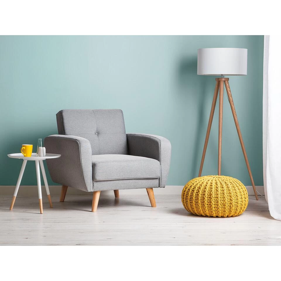 Beliani Cocktailstoel FLORLI - Grijs Polyester 2 Beliani Cocktailstoel FLORLI - Grijs Polyester - Afbeelding 2