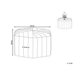 Beliani Poef MURIETTA - Wit Fluweel -Bankstoel Winkel 4dc57706e6b64a5e9f09b1a68d8e0ffc 2