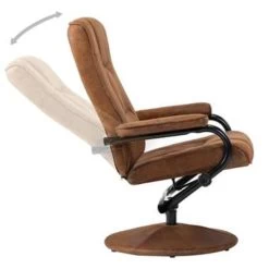 VidaXL Televisiefauteuil Met Voetenbankje Kunstsuède Bruin -Bankstoel Winkel 537c1a727aa1484ca23b5a3580370016