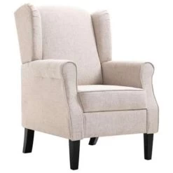 VidaXL Fauteuil Stof Beige -Bankstoel Winkel 54ded97311214a088b7c192d67d54dce
