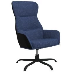 VidaXL Relaxstoel Met Voetensteun Stof Blauw -Bankstoel Winkel 553caefc2c474f2095bb26962563cfbe