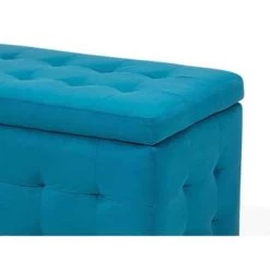 Beliani Ottomaan MICHIGAN - Blauw Fluweel -Bankstoel Winkel 57f9cd50dfb441039950930e83ba48de
