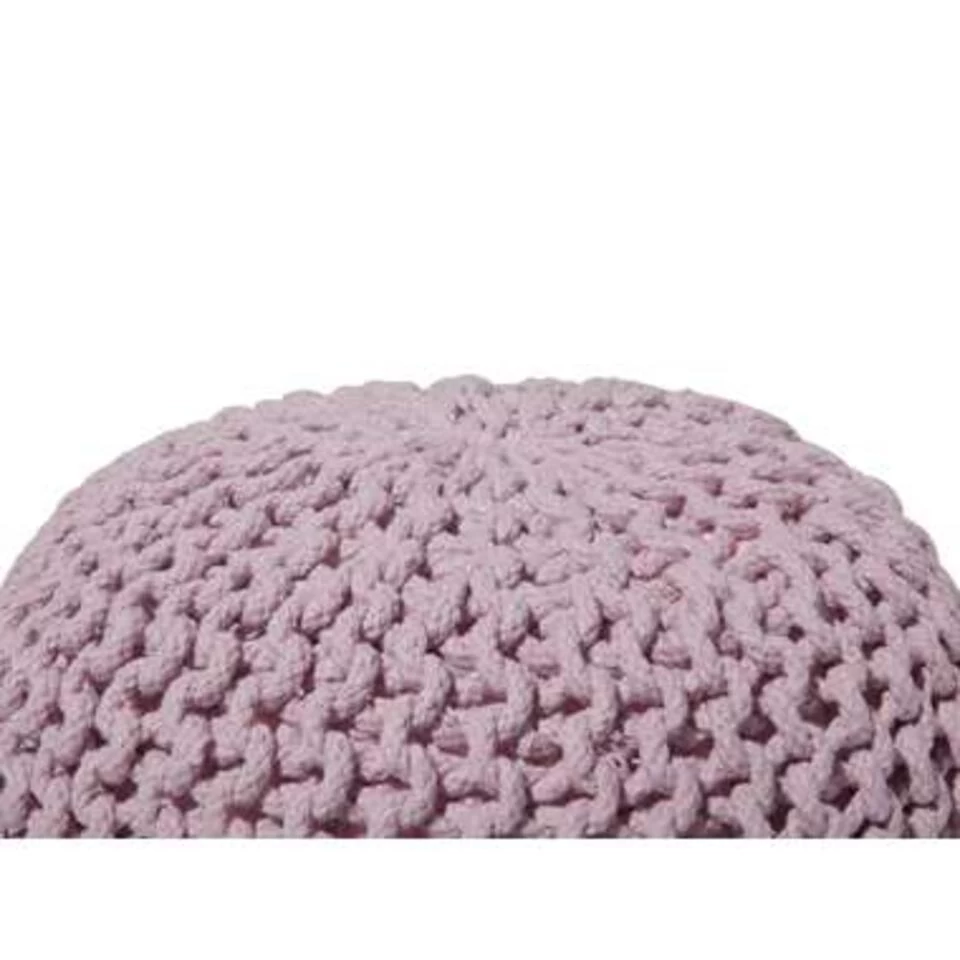 Beliani Poef CONRAD - Roze Katoen 2 Beliani Poef CONRAD - Roze Katoen - Afbeelding 2