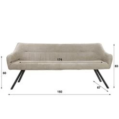 Hoyz - Eetkamerbank Plooi 180cm - Boucle - Zandkleur -Bankstoel Winkel 5db2a180e6254a529fdab2ad823a3491