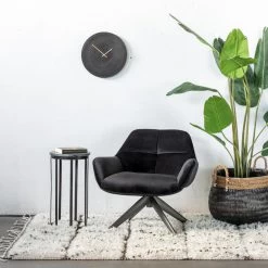 Giga Meubel Velvet Fauteuil Zwart - 78x75x78cm - Metaal - Shannon -Bankstoel Winkel 62de13d5a1de4459b1175087b68a8ab5