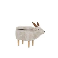 Beliani Hocker REINDEER - Beige Polyester -Bankstoel Winkel 64341fc3267b4f3ab59c0dc2be67a393