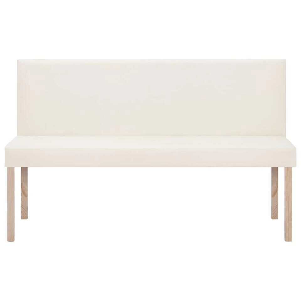 VidaXL Bankje 139,5 Cm Kunstleer Crème 3 VidaXL Bankje 139,5 Cm Kunstleer Crème - Afbeelding 3