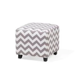 Beliani Poef KANSAS - Grijs Katoen -Bankstoel Winkel 6ea0efe5c0ad417393cb18fa16b12368