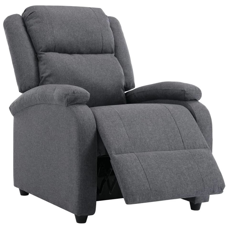 VidaXL Fauteuil Verstelbaar Stof Donkergrijs 3 VidaXL Fauteuil Verstelbaar Stof Donkergrijs - Afbeelding 3
