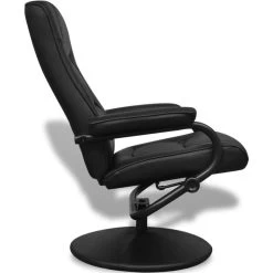 VidaXL Tv-fauteuil Met Voetenbankje Kunstleer Zwart -Bankstoel Winkel 7045e183e0de44c1a462c4df86180e5c