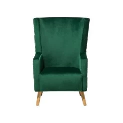 Beliani Oorfauteuil ONEIDA - Groen Fluweel -Bankstoel Winkel 740abbb2633a40859a93a1fb91b17b53