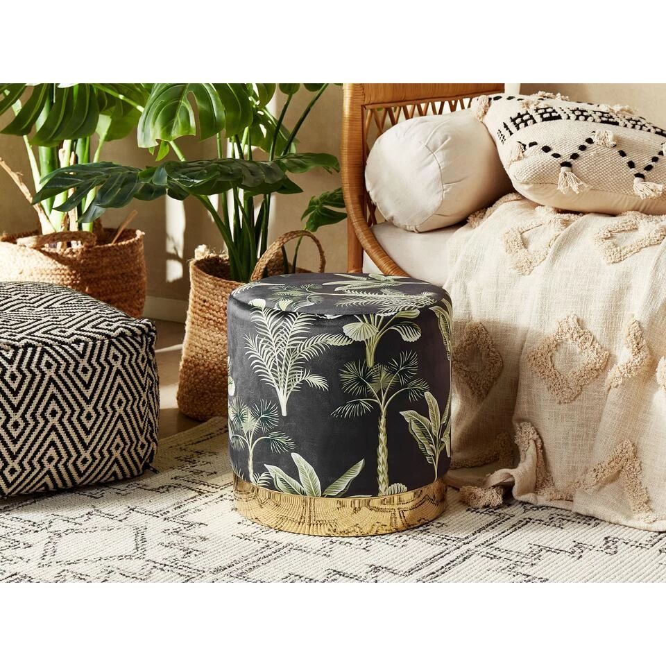 Beliani Poef WRILEY - Groen Fluweel 2 Beliani Poef WRILEY - Groen Fluweel - Afbeelding 2