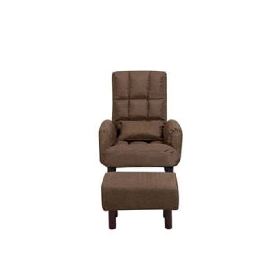 Beliani Fauteuil OLAND - Bruin Polyester 4 Beliani Fauteuil OLAND - Bruin Polyester - Afbeelding 4