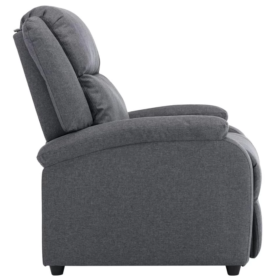 VidaXL Fauteuil Verstelbaar Stof Donkergrijs 4 VidaXL Fauteuil Verstelbaar Stof Donkergrijs - Afbeelding 4