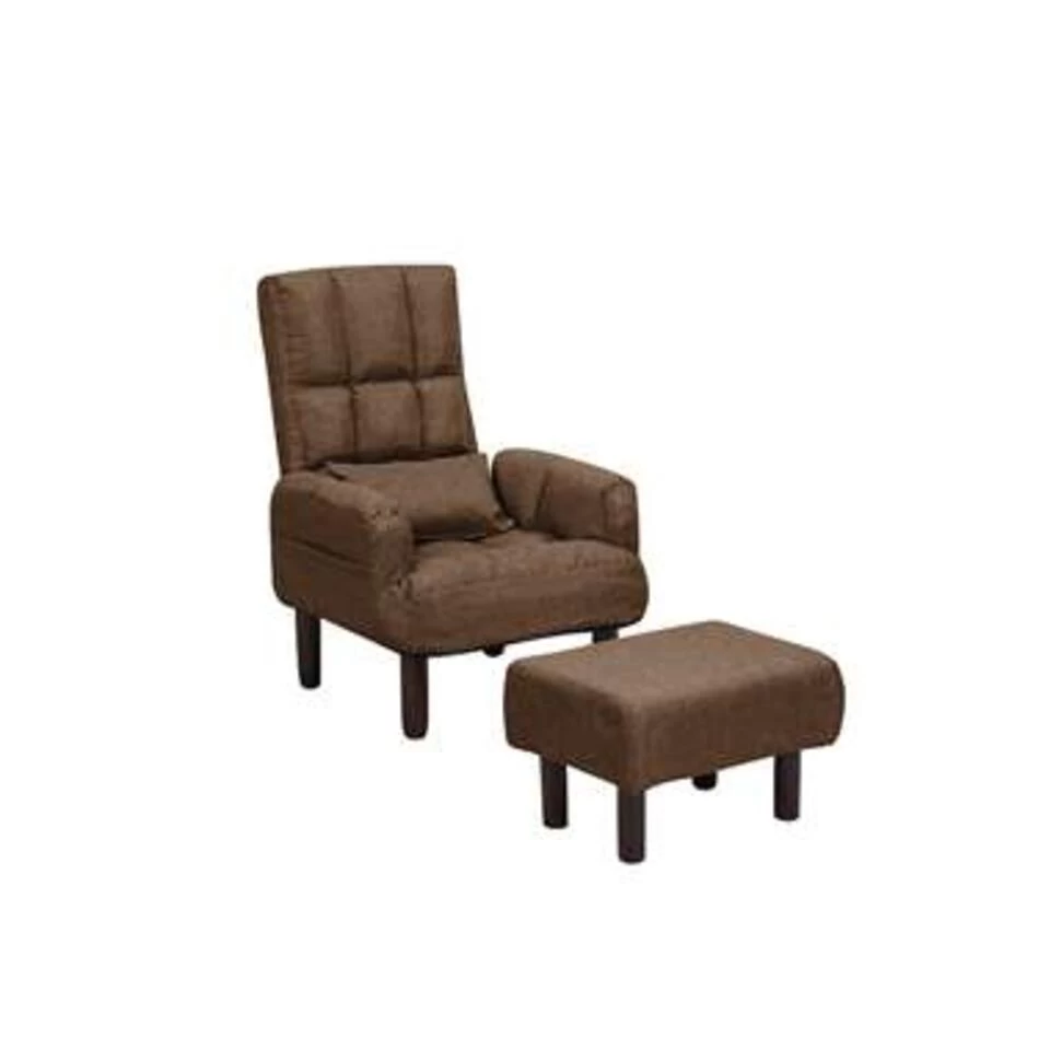 Beliani Fauteuil OLAND - Bruin Polyester 3 Beliani Fauteuil OLAND - Bruin Polyester - Afbeelding 3