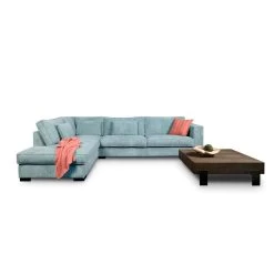 Hoekbank Stuttgart Groot Links - Ribcord - Ijsblauw -Bankstoel Winkel 81004582 0101