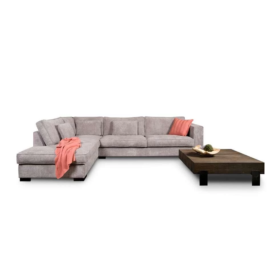 Hoekbank Stuttgart Groot Rechts - Ribcord - Lichtgrijs 3 Hoekbank Stuttgart Groot Rechts - Ribcord - Lichtgrijs - Afbeelding 3