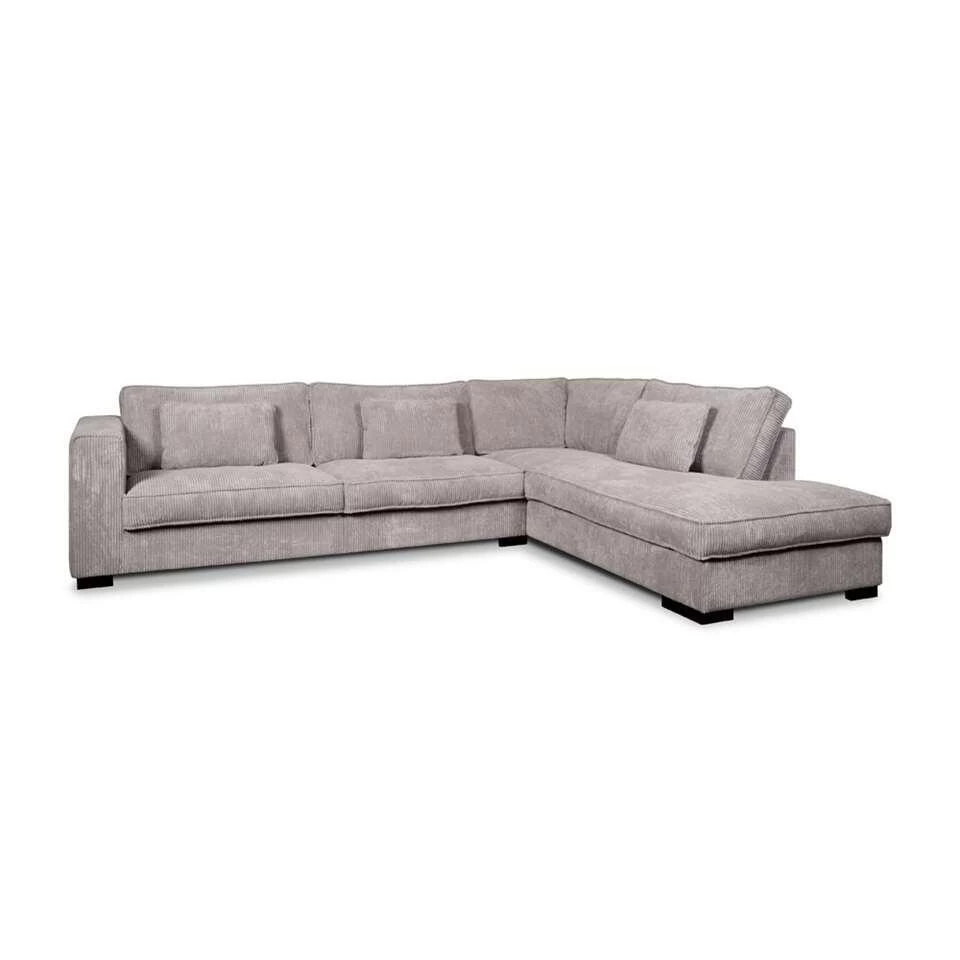 Hoekbank Stuttgart Groot Rechts - Ribcord - Lichtgrijs 2 Hoekbank Stuttgart Groot Rechts - Ribcord - Lichtgrijs - Afbeelding 2