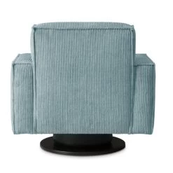 Draaifauteuil Stuttgart Met Armleuning - Ribcord - Ijsblauw/grijs -Bankstoel Winkel 81004591 0901