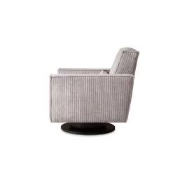 Draaifauteuil Stuttgart Met Armleuning - Ribcord - Lichtgrijs -Bankstoel Winkel 81004592 0301