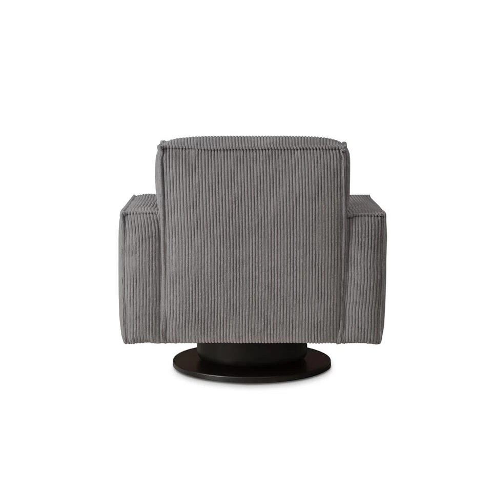 Draaifauteuil Stuttgart Met Armleuning - Ribcord - Antraciet 4 Draaifauteuil Stuttgart Met Armleuning - Ribcord - Antraciet - Afbeelding 4