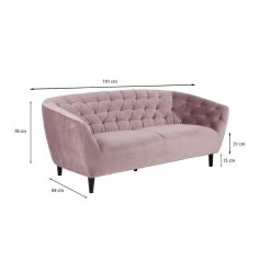 Bank Thyrza 3-zits - Fluweel - Oudroze -Bankstoel Winkel 81017435 6900