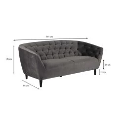 Bank Thyrza 3-zits - Fluweel - Donkergrijs 6 Bank Thyrza 3-zits - Fluweel - Donkergrijs -Bankstoel Winkel 81019460 6900