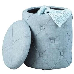 Poef Yapak - Grijs - 40x34x34 Cm -Bankstoel Winkel 81021757 0400