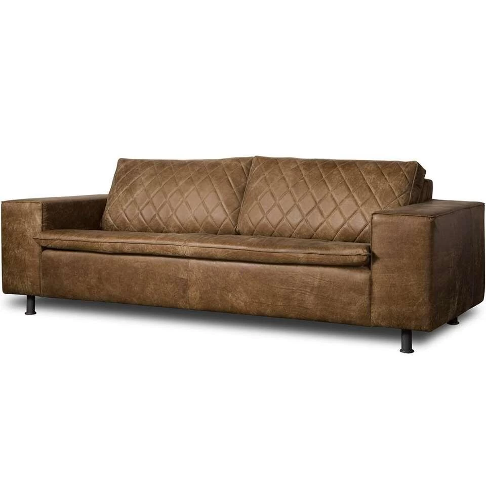 Bank Levin 3-zits - Leer - Bruin 2 Bank Levin 3-zits - Leer - Bruin - Afbeelding 2