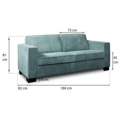 Bank Stuttgart 3-zits - Ribcord - Petrol -Bankstoel Winkel 81023419 9600