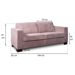 Bank Stuttgart 3-zits - Ribcord - Roze -Bankstoel Winkel 81023420 9600