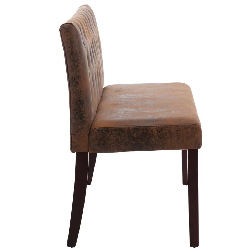 VidaXL Bankje 148,5 Cm Kunstsuède Bruin 4 VidaXL Bankje 148,5 Cm Kunstsuède Bruin - Afbeelding 4