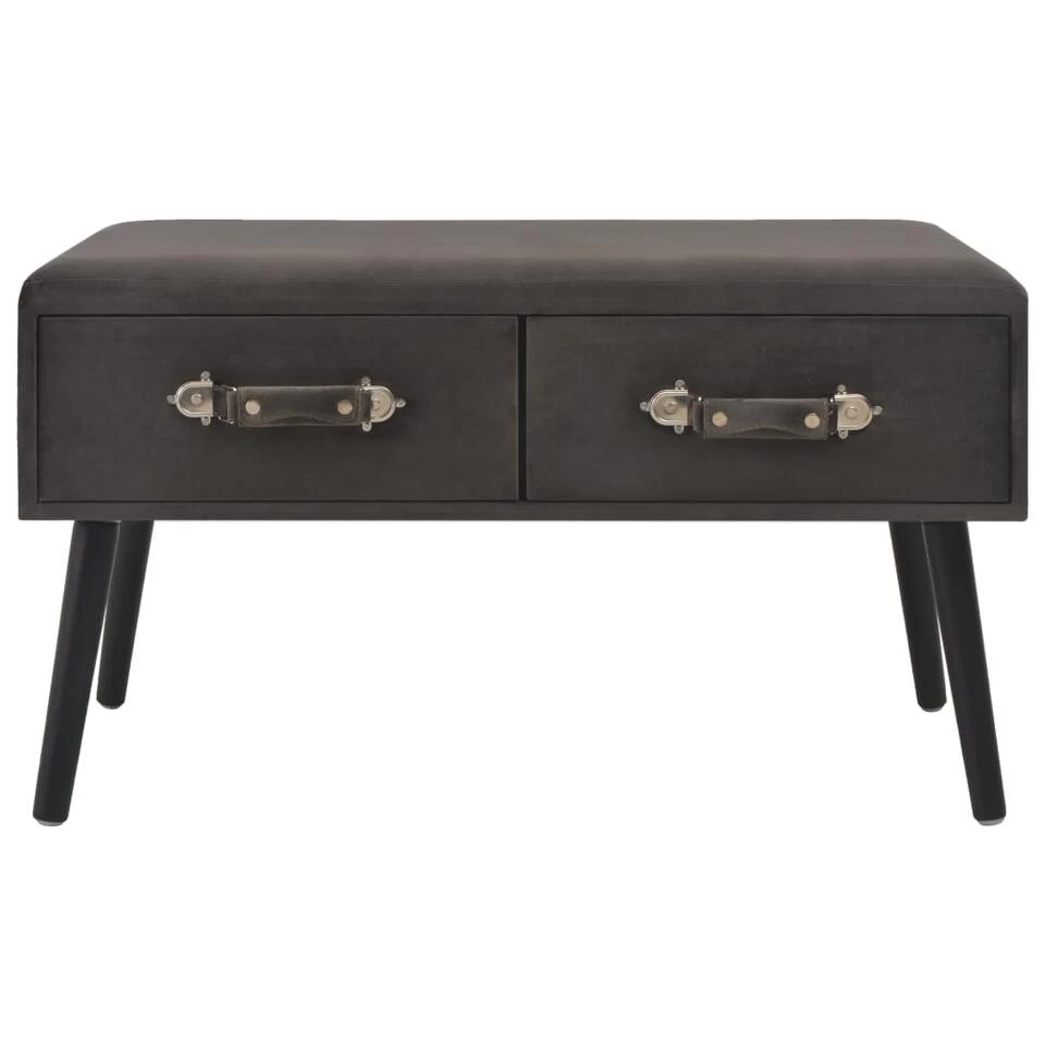 VidaXL Bank Met Lades 80 Cm Fluweel Grijs 3 VidaXL Bank Met Lades 80 Cm Fluweel Grijs - Afbeelding 3