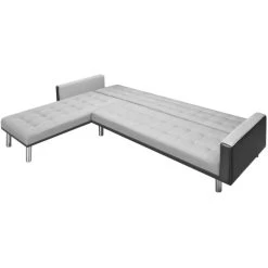 VidaXL Hoekslaapbank 218x155x69 Cm Stof Zwart En Grijs -Bankstoel Winkel 8a5e4a6da4eb4c14b0f648fcbfa0e2f5