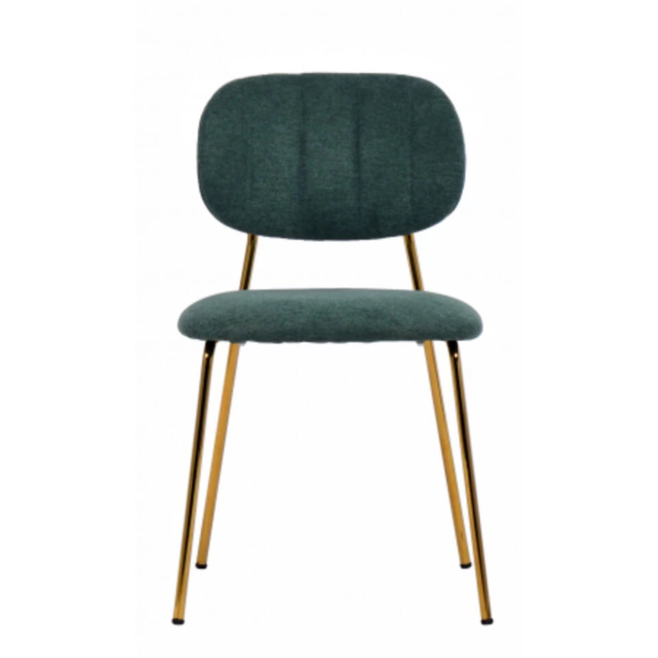 Giga Meubel Stoel Groen/Goud - Stof - Metaal - 49x45x78cm - Jin Luxe 4 Giga Meubel Stoel Groen/Goud - Stof - Metaal - 49x45x78cm - Jin Luxe - Afbeelding 4