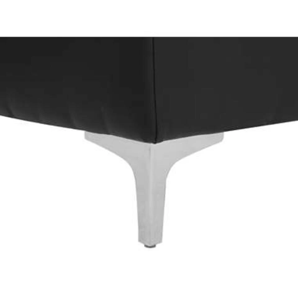 Beliani Ottomaan ABERDEEN - Zwart Kunstleer 4 Beliani Ottomaan ABERDEEN - Zwart Kunstleer - Afbeelding 4