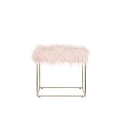 Beliani Hocker MANHATTAN - Roze Polyester -Bankstoel Winkel 8f7b838348da45688d479090af559553