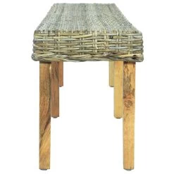 VidaXL Bankje 160 Cm Natuurlijk Kubu Rattan En Massief Mangohout -Bankstoel Winkel 970ad588735e4bb1857b2adc87041809