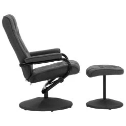 VidaXL Fauteuil Verstelbaar Met Voetenbankje Stof Donkergrijs -Bankstoel Winkel 98df20ae8c5141e4b8edf1a30d4cbed7