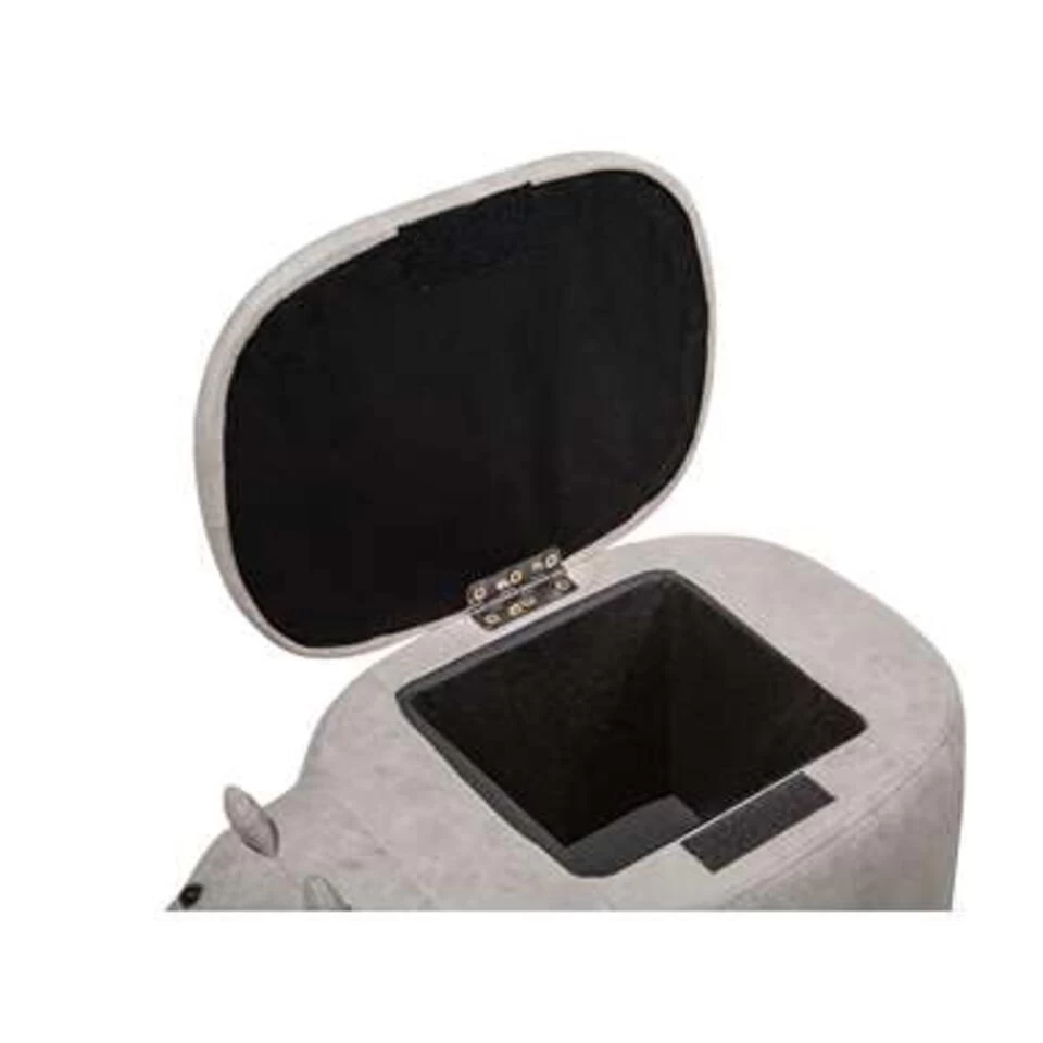 Beliani Dierenhocker HIPPO - Grijs Kunstleer 3 Beliani Dierenhocker HIPPO - Grijs Kunstleer - Afbeelding 3