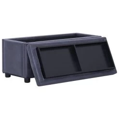 VidaXL Opberghocker 87,5 Cm Kunstsuède Grijs -Bankstoel Winkel 9d13d7fdac89467da2df4eecd45e10ec