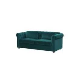 Beliani Driezitsbank - CHESTERFIELD Groen Fluweel -Bankstoel Winkel 9d446f636a8f41f98cd137e757139498