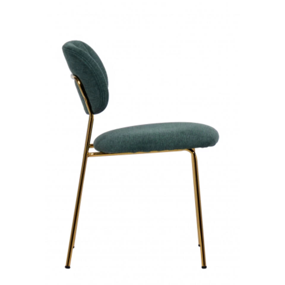 Giga Meubel Stoel Groen/Goud - Stof - Metaal - 49x45x78cm - Jin Luxe 2 Giga Meubel Stoel Groen/Goud - Stof - Metaal - 49x45x78cm - Jin Luxe - Afbeelding 2