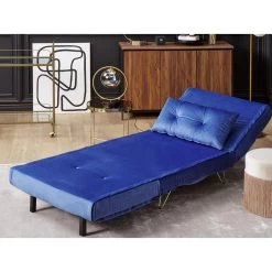 Beliani Eenpersoonsbank - VESTFOLD Blauw Fluweel 7 Beliani Eenpersoonsbank - VESTFOLD Blauw Fluweel -Bankstoel Winkel a220dc210f104287a00111b29d8a5bb1