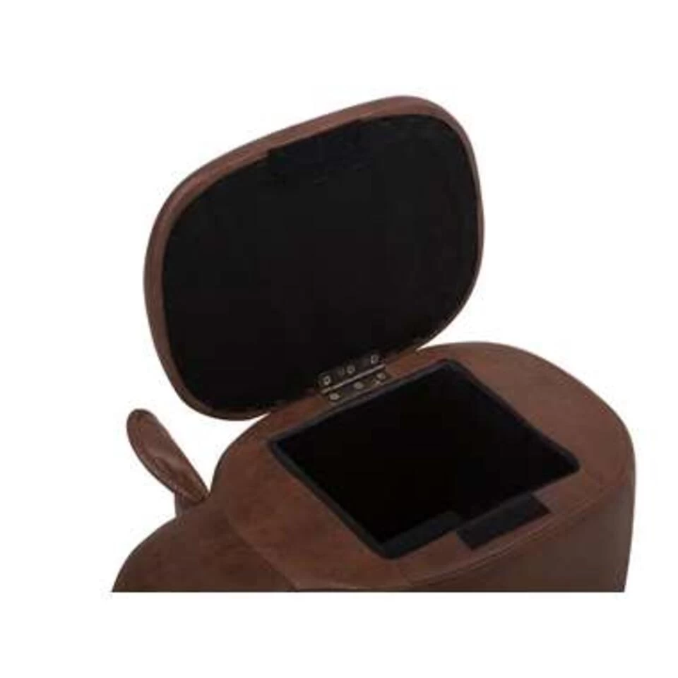 Beliani Dierenhocker ELEPHANT - Bruin Kunstleer 3 Beliani Dierenhocker ELEPHANT - Bruin Kunstleer - Afbeelding 3