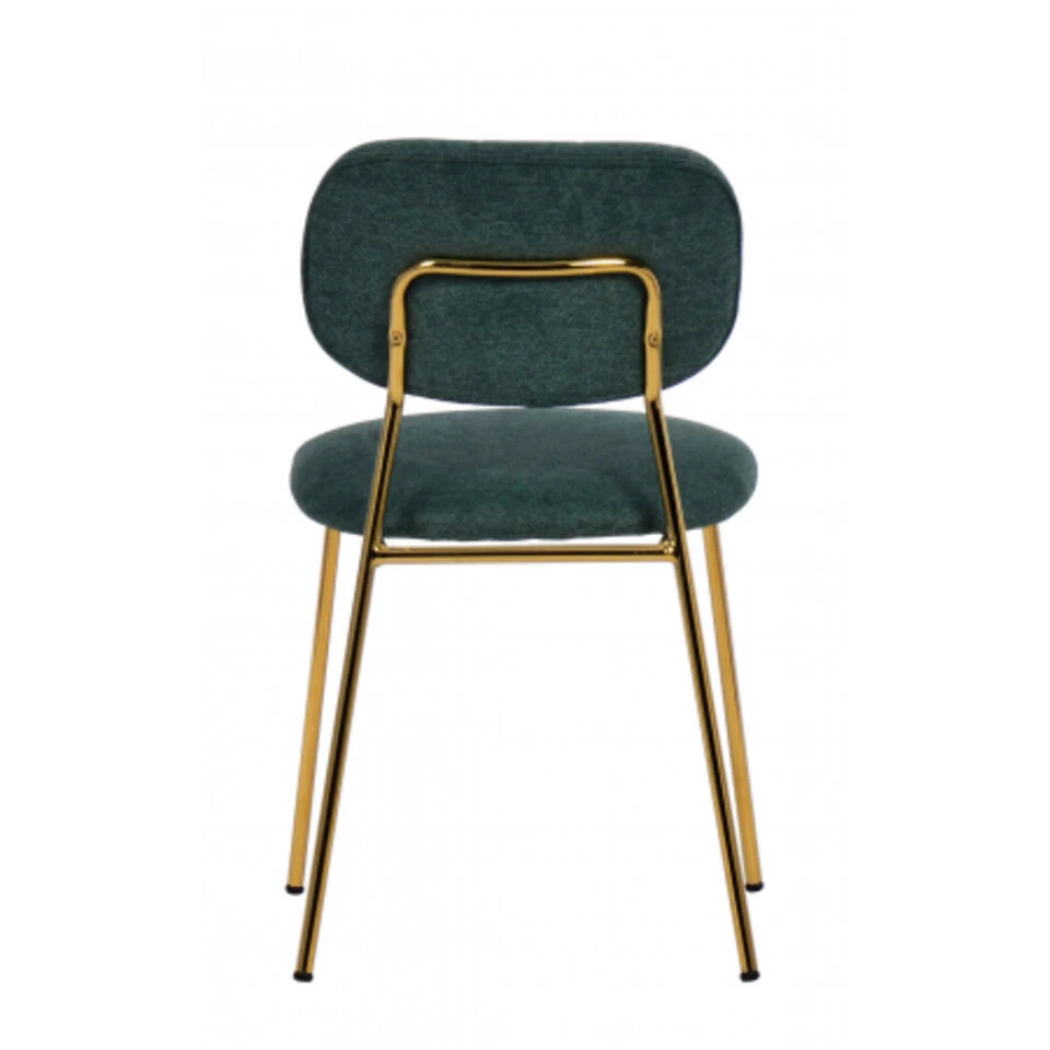 Giga Meubel Stoel Groen/Goud - Stof - Metaal - 49x45x78cm - Jin Luxe 3 Giga Meubel Stoel Groen/Goud - Stof - Metaal - 49x45x78cm - Jin Luxe - Afbeelding 3