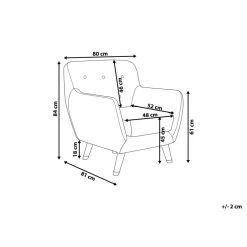 Beliani Fauteuil BODO - Grijs Fluweel -Bankstoel Winkel aab893f2054e4cd88a2b5f571b95b985