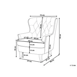 Beliani Fauteuil VIBORG - Zwart Fluweel -Bankstoel Winkel ab4df196310044ba9aca4f6d2282fb37