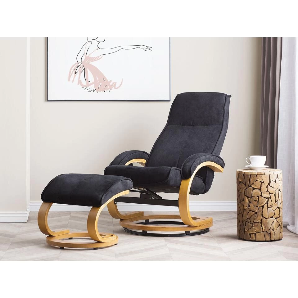 Beliani Massagestoel HERO - Zwart Polyester 2 Beliani Massagestoel HERO - Zwart Polyester - Afbeelding 2